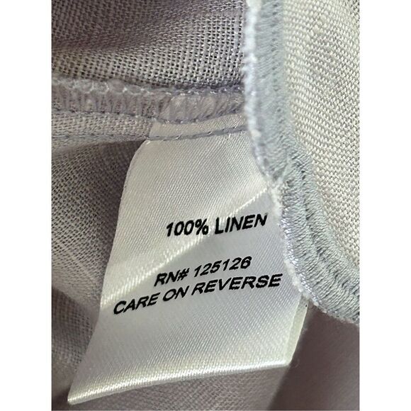 Claridge + King Linen Tunic Long Sleeve Scalloped Edges Lavender Women's Size XS - Picture 6 of 6